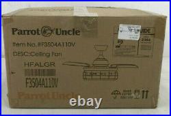 Parrot Uncle 36 Indoor Black Retractable Ceiling Fan withLight Kit & Wall Switch