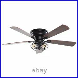 Parrot Uncle Borg 5-Blade 48 in. Black Ceiling Fan with Remote and Light Kit