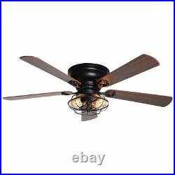 Parrot Uncle Borg 5-Blade 48 in. Black Ceiling Fan with Remote and Light Kit