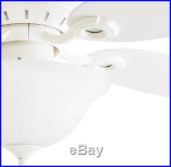 Pawtucket 52-in White Indoor Flush Mount Ceiling Fan with Light Kit and Remote