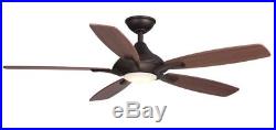 Petersford 52 in. LED Indoor Oil Rubbed Bronze Ceiling Fan with Light Kit