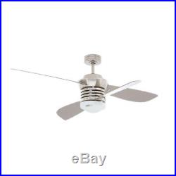 Pilot 60 in. 52 in. Indoor Brushed Nickel Ceiling Fan with Light Kit and Remote