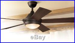 Platinum Portes Aged Bronze Downrod Mount Indoor Ceiling Fan Light Kit Remote