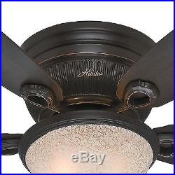 Premium 52 in. 52 Tarnished Bronze Hugger Ceiling Fan With Light Kit & Warranty