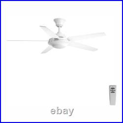 Progress Lighting Ceiling Fan with Light Kit + Remote Minimalist LED Indoor White