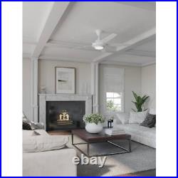 Progress Lighting Ceiling Fan with Light Kit + Remote Minimalist LED Indoor White