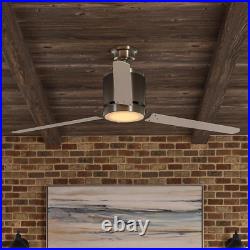 Railey 60 in. LED Indoor Brushed Nickel Ceiling Fan with Light Kit and Remote Co