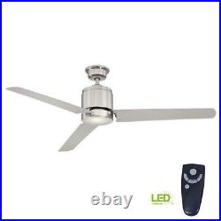 Railey 60 in. LED Indoor Ceiling Fan with Light Kit Remote Control Brushed Nickel