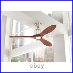 Reagan 52 In. Led Indoor Brushed Nickel Ceiling Fan With Light Kit And Remote Co