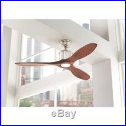 Reagan 52 Inch LED Brushed Nickel Ceiling Fan With Light Kit And Remote Control