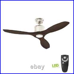 Reagan II 52'' LED Indoor Brushed Nickel Ceiling Fan with /Kit & Remote Cont HDC
