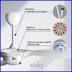Reiga 52-in Bright White Ceiling Fan with Dimmable LED Light Kit Remote Contr