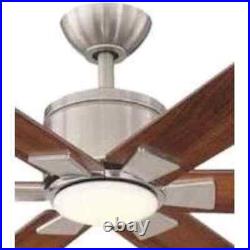 Renwick 60 in. Integrated LED Indoor Brushed Nickel Ceiling Fan with Light Kit
