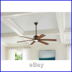 Renwick 60 in. Integrated LED Indoor Oil Rubbed Bronze Ceiling Fan With Light Kit