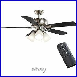 Riley 44 in. Indoor LED Brushed Nickel Ceiling Fan with Light Kit & Remote