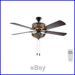 River of Goods 52 in. Indoor Violet Ceiling Fan with Light Kit & Remote Control