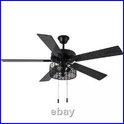 River of Goods Daryn Industrial 52 in. Indoor Black Ceiling Fan with Light Kit