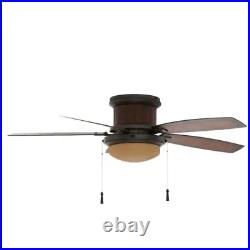 Roanoke 48 In. LED Indoor/Outdoor Natural Iron Ceiling Fan with Light Kit Medium
