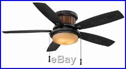 Roanoke 48 in Indoor/Outdoor Iron Low Ceiling Fan with Dome 3-Light Kit 3 Speed