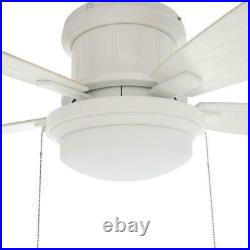Roanoke 48 in. LED Indoor/Outdoor Matte White Ceiling Fan with Light Kit