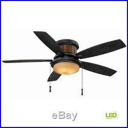 Roanoke 48 in. LED Indoor/Outdoor Natural Iron Ceiling Fan with Light Kit