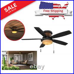 Roanoke Natural Iron Ceiling Fan Light Kit 48 in LED Indoor Outdoor Air Movement