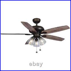 Rockport 52 in. Bronze LED Ceiling Fan with Light kit by Hampton Bay