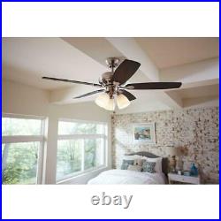 Rockport 52 in. LED Brushed Nickel Ceiling Fan with Light Kit by Hampton Bay