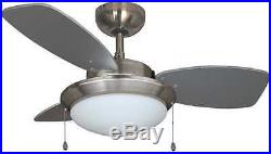 Royal Cove 3 Blade 30 Brushed Chrome Dual Mount Ceiling Fan withLight Kit 2478507
