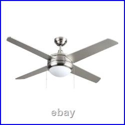 Royal Pacific Europa 50-in Indoor 4 blade Ceiling Fan with Light Kit in Brushed