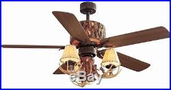 Rustic Antler Accents Tree Lodge 52 in. Nutmeg Indoor 3-Light Kit Ceiling Fan