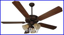 Rustic Iron 52 Ceiling Fan With Walnut Blades And Light Kit