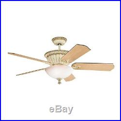 SALE Kichler Lighting Larissa 52-in Aged White Indoor Ceiling Fan with Light Kit