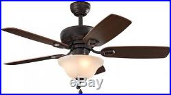 Sage Cove 44-in Bronze Indoor Ceiling Fan with Light Kit Remote Control Durable