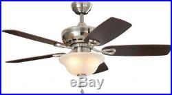 Sage Cove 44-in Satin Nickel Indoor Ceiling Fan with Light Kit Remote Control