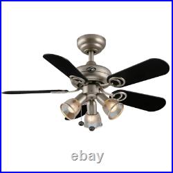 San Marino 36 In. Led Indoor Brushed Steel Ceiling Fan With Light Kit