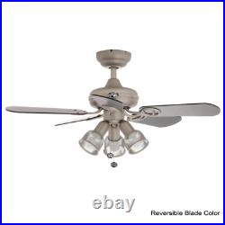 San Marino 36 In. Led Indoor Brushed Steel Ceiling Fan With Light Kit
