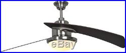 Santa Ana 48-in Brushed Nickel Downrod Mount Indoor Ceiling Fan Light Kit Remote