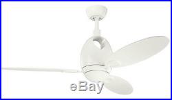 Satin Natural White 52 Ceiling Fan With Light Kit And Remote