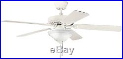Satin Natural White 52 Energy Star Ceiling Fan With Light Kit