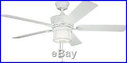 Satin Natural White 52 Outdoor/Indoor Ceiling Fan With Light Kit