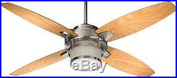 Satin Nickel 52 Ceiling Fan With Light Kit And Wall Control