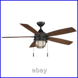 Seaport 52 In. Led Indoor/Outdoor Natural Iron Ceiling Fan With Light Kit