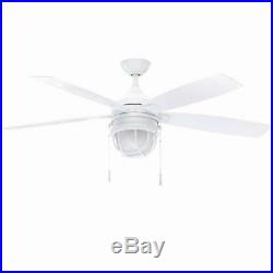 Seaport 52 in. Indoor/Outdoor White Ceiling Fan with Light Kit / 686