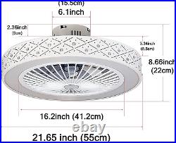 Semi Flush Mount Ceiling Fan with Light, Remote Control LED Dimmable Lighting Mo