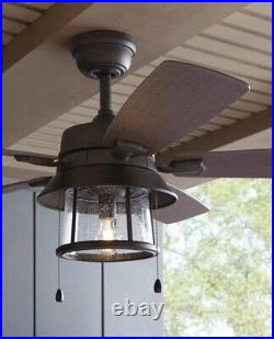 Shanahan 52 in. LED Indoor/Outdoor Bronze Ceiling Fan with Light Kit