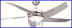 Sidewinder 54 in. Brushed Nickel Remote Control Ceiling Fan With Light Kit