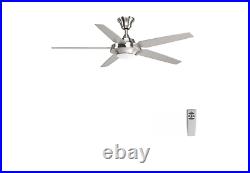 Signature Plus II 54 in LED Indoor Brushed Nickel Ceiling Fan Light Kit & Remote