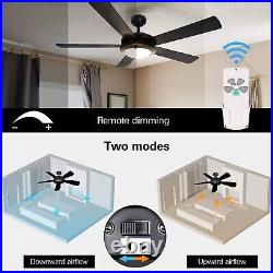 Sleek Ceiling Fan Dimmable Light Kit Remote Control Reversible Blades