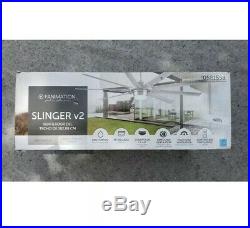 Slinger V2 72-In Brushed Nickel Ceiling Fan Modern Style LED Light Kit Remote